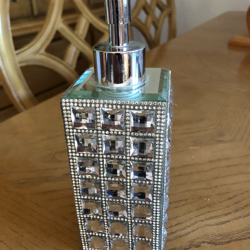 Crystal-Embellished Silver Lotion Dispenser - Home Accents